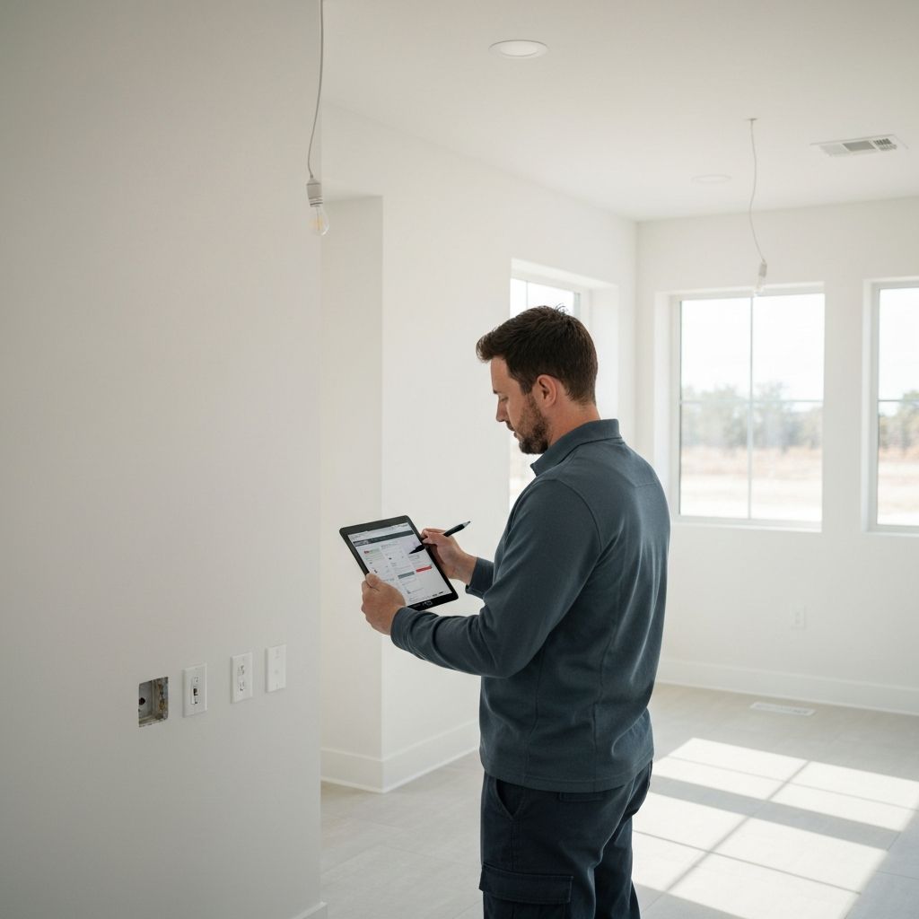 Técnico documentando inspección técnica con tablet